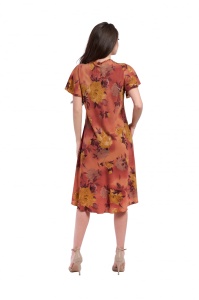 Rochie dama 914 - Caramiziu/Galben - Img 2