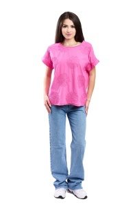 Tricou dama cu imprimeu floral 1055, Cyclam, Marime Universala