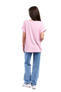 Tricou dama, Flower, Roz Pal, Marime Universala - Img 3
