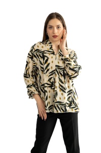Bluza dama 821 - Crem/Negru