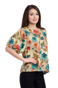 Bluza dama 939 - Verde/Portocaliu - Img 3