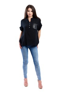 Camasa dama 4015, Negru, Marime Universala
