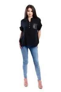 Camasa dama 4015, Negru, Marime Universala