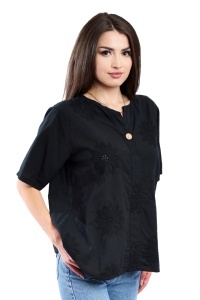 Camasa dama 4065, Negru, Marime Universala - Img 2