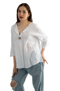 Camasa dama uni, Alba, Oversize - Img 4