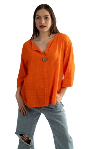 Camasa dama uni, Portocaliu, Oversize
