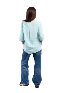 Camasa dama uni, Turcoaz Deschis, Oversize - Img 2