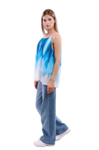 Maieu dama 8958, Albastru/Alb, One Size - Img 2