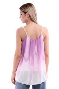 Maieu dama 8958, Mov/Alb, One Size - Img 3