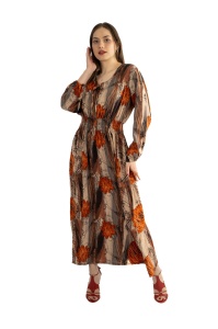 Rochie dama 2366 - Maro/Bej