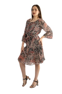 Rochie dama 830 - Alb/Negru/Rosu - Img 3