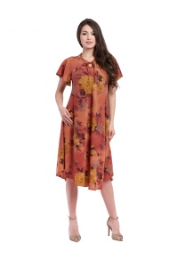 Rochie dama 914 - Caramiziu/Galben