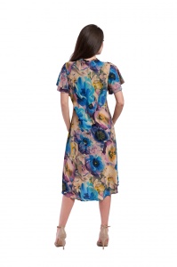Rochie dama 914 - Mov/Albastru/Galben - Img 2