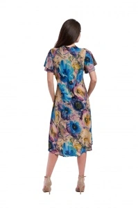 Rochie dama 914 - Mov/Albastru/Galben - Img 2