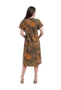 Rochie dama 914 - Verde/Maro deschis - Img 2
