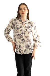 Bluza dama 820 - Crem/Gri - Img 4
