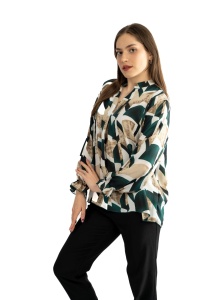 Bluza dama 821 - Crem/Verde - Img 2