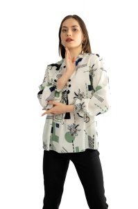 Bluza dama 821 - Ivoire/Verde - Img 3