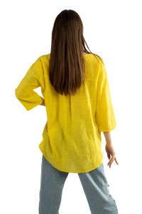 Camasa dama uni, Galben, Oversize - Img 4