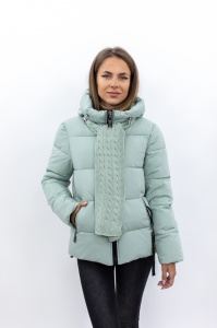 Geaca dama cu fular 2301 - Verde Pal