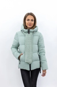 Geaca dama cu fular 2301 - Verde Pal