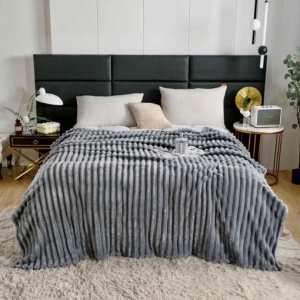 Patura cocolino cu dungi, 200x230cm - Culoare Gri