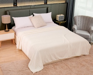 Patura cocolino Romb, 200x230cm, Culoare Alb Ivoire