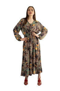 Rochie dama 2366 - Gri/Verde