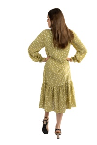 Rochie dama 61001, Kaki/Ivoire, One Size - Img 5