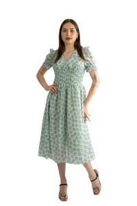Rochie dama 61108, Verde/Bleu, L - Img 4