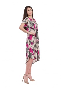 Rochie dama 914 - Crem/Gri/Mov - Img 3