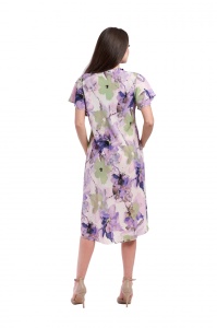 Rochie dama 914 - Ivoire/Verde/Mov - Img 2