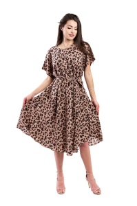 Rochie dama 940 - Bej/Negru/Maro - Img 4