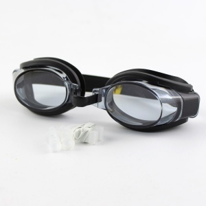 Set Ochelari de Inot pentru Copii - Include Dopuri pentru Urechi si Clips pentru Nas - Negru