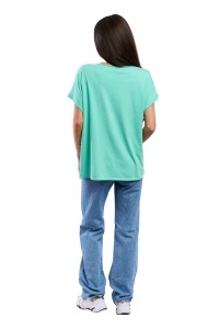 Tricou dama, Flower, Verde Deschis, Marime Universala - Img 3