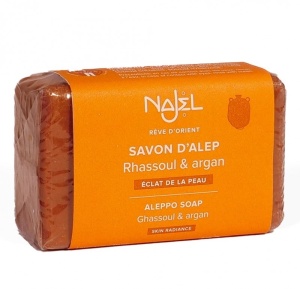 Sapun de Alep cu ulei de argan si rhassoul, 100g - NAJEL