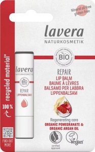 Balsam de buze bio vegan REPAIR, cu rodie si argan - LAVERA
