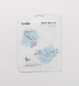 EcoBe Masca Coreeana cu Acid Hialuronic - Hidratare Profunda, Ten Suplu si Luminos, Efect Rapid de Revitalizare