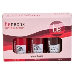 Set lacuri de unghii naturale 20-free, plant based, vegane, Classic in Red - Benecos