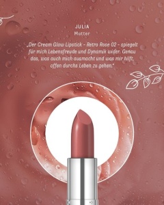 Ruj bio Cream Glow, Retro Rose 02 - LAVERA - Img 3