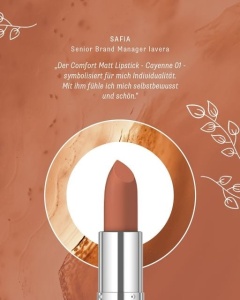 Ruj bio Comfort Matt, Cayenne 01 - LAVERA - Img 3