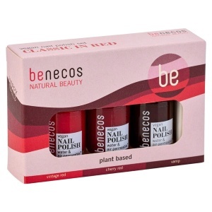 Set lacuri de unghii naturale 20-free, plant based, vegane, Classic in Red - Benecos - Img 2