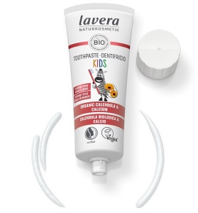 Pasta de dinti bio pentru copii cu galbenele si calciu, fara fluor, 75ml - LAVERA