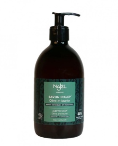 Sapun de Alep lichid BIO cu 40% ulei de Dafin, 500ml - NAJEL