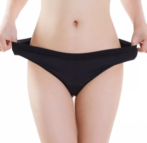Chiloti menstruali din bumbac organic si bambus, marimea M, Negru - Irisana - Img 2