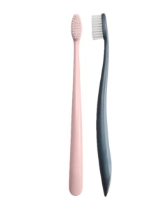 Periuta de dinti biodegradabila, set Rose Quartz, Monsoon Mist (roz, gri) - Jack n' Jill - Img 3