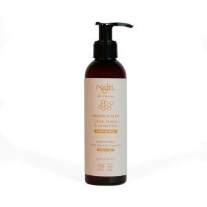 Sapun de Alep lichid bio cu Musetel si aroma de miere, 200ml - NAJEL