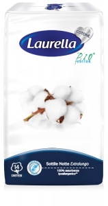 Absorbante de noapte fara aripioare Extra Long, bumbac organic, 5 picaturi, 14buc - Laurella BIO Cotton