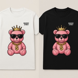Tricou MadeByStreet – Pink Rich Bear Tee - Img 2