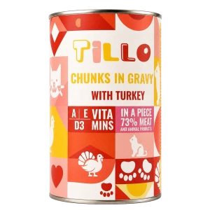 Hrană umedă pentru pisici Tillo 415 g cu Curcan
